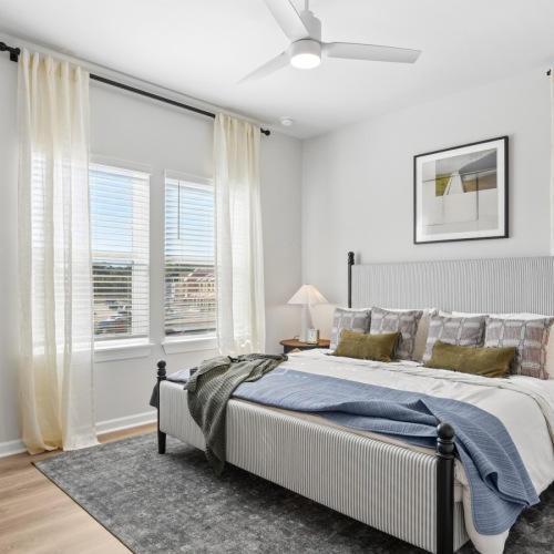 bedroom with large windows